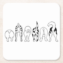 Hund Butts Underlägg Papper Kvadrat