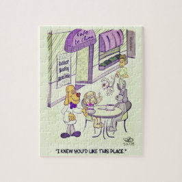 Hund Cafe Jigszle Puzzle Pussel