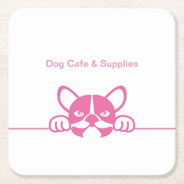 Hund Cafe & Supplies Underlägg Papper Kvadrat (Framsidan)