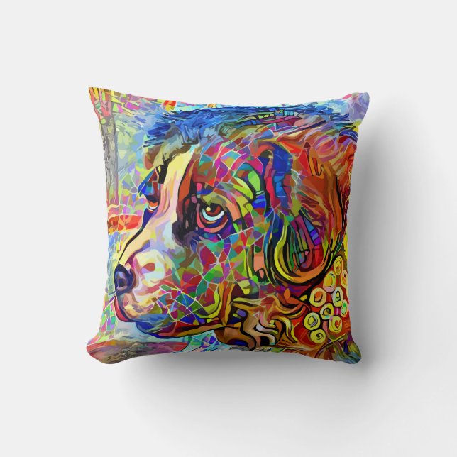 Hund Canvas Kudde (Framsida)