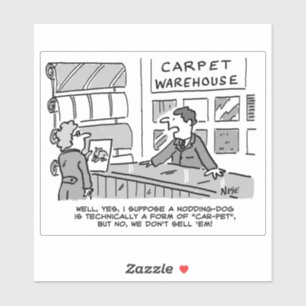 Hund Carpet Shop Tecknad. Klistermärken