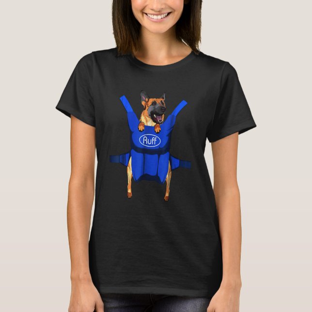 Hund Carrier German Shepherd T Shirt (Framsida)