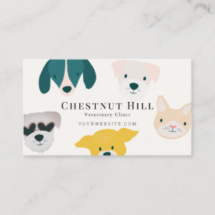 Hund & Cat Ansikte Veterinary Animal Clinic Visitkort