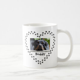 Hund Cat Djurälskare Black Tass avtryck Heart Phot Kaffemugg