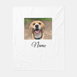 Hund cat-fotolägg till namn cu-anpassningsbar-pers fleecefilt