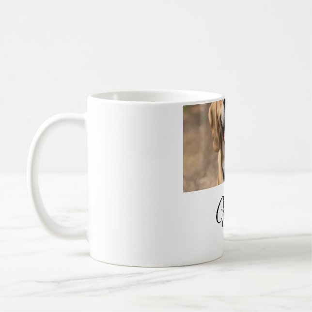 Hund cat-fotolägg till namn cu-anpassningsbar-pers kaffemugg (Vänster)