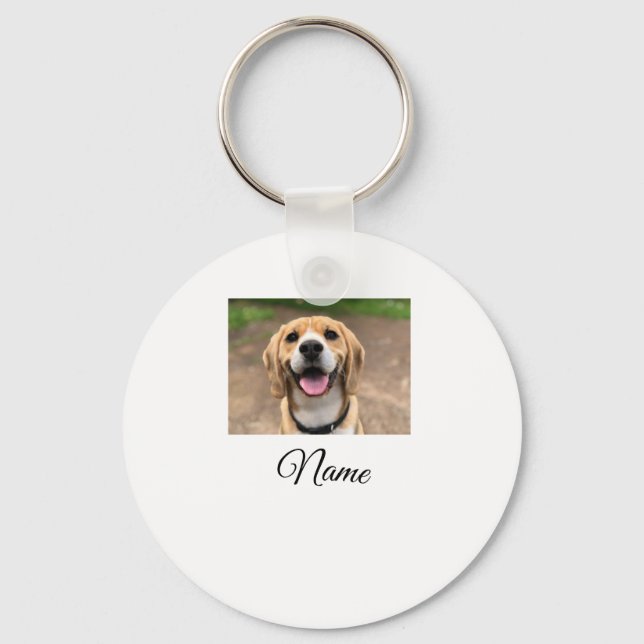 Hund cat-fotolägg till namn cu-anpassningsbar-pers nyckelring (Framsida)