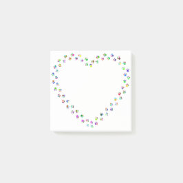 Hund Cat Heart Tass avtryck Post-it Block