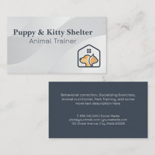 Hund Cat House-Logotyp Djurutbildning Visitkort