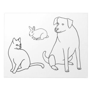 Hund Cat-kaninfärgning av Lakan på Anteckningsbloc Anteckningsblock