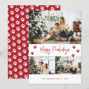 Hund Cat Owner Red Photo Lycklig Pawlidays Julkort