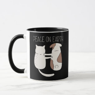 Hund Cat Peace on Earth Mugg