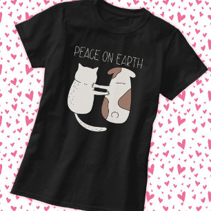 Hund Cat Peace on Earth T-Shirt