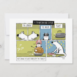 Hund Cat Thanksgiving Caper Julkort