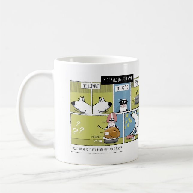 Hund Cat Thanksgiving Turkey Caper Kaffemugg (Vänster)