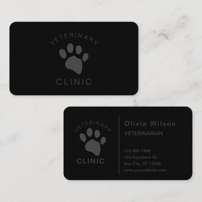 Hund Cat Veterinary Clinic Veterinarian Single Sid Visitkort (Fram/baksida)
