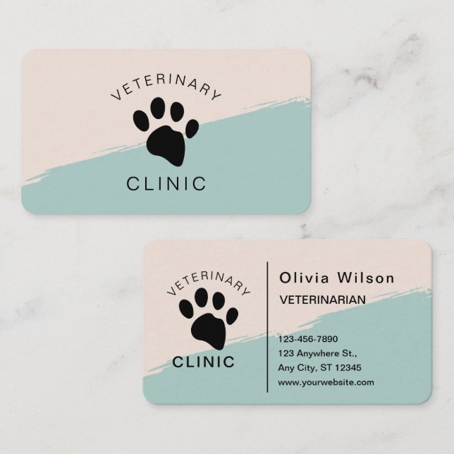 Hund Cat Veterinary Clinic Veterinarian Single Sid Visitkort (Fram/baksida)