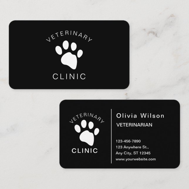 Hund Cat Veterinary Clinic Veterinarian Single Sid Visitkort (Fram/baksida)