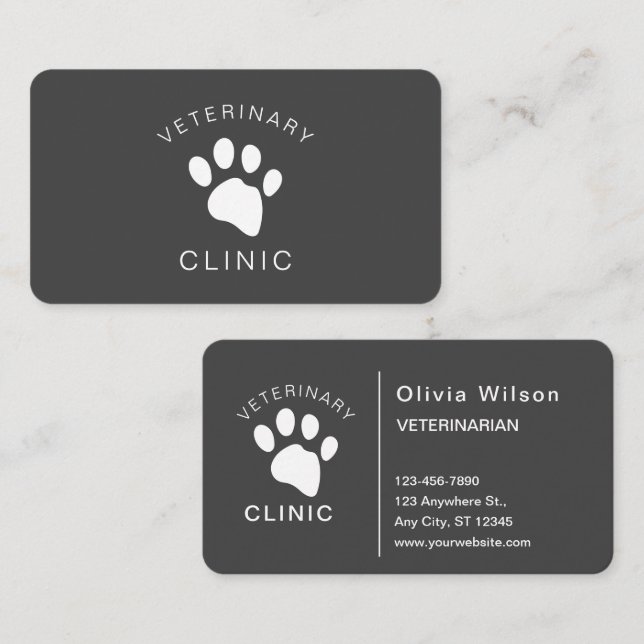 Hund Cat Veterinary Clinic Veterinarian Single Sid Visitkort (Fram/baksida)