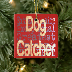 Hund Catcher Extraordinaire Julgransprydnad Keramik