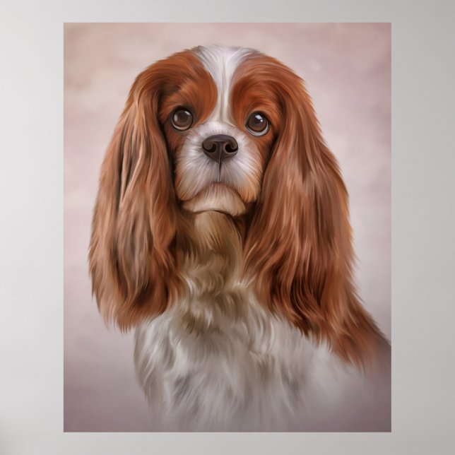 Hund Cavalier Kung Charles Spain Jigszle Puzzle Poster (Framsidan)