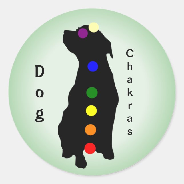 Hund Chakras-dekal Runt Klistermärke (Framsida)