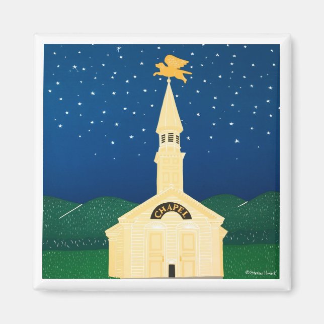 Hund Chapel Magnet-Stephen Huneck Magnet (Framsidan)