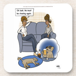 Hund Chasing Dream Beverage Coaster Underlägg