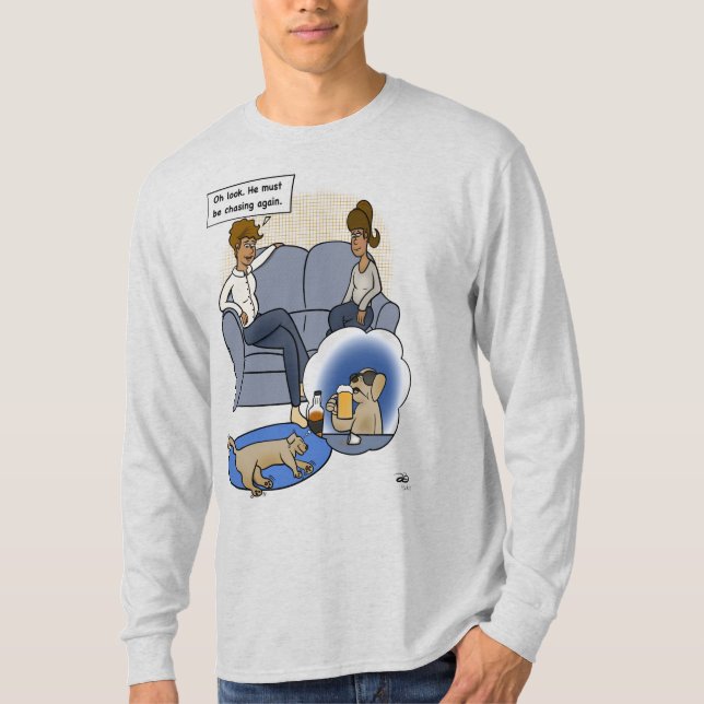 Hund Chasing Dream Manars Ash T Shirt (Framsida)