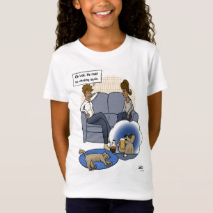Hund Chasing Dream White Girl's T-Shirt