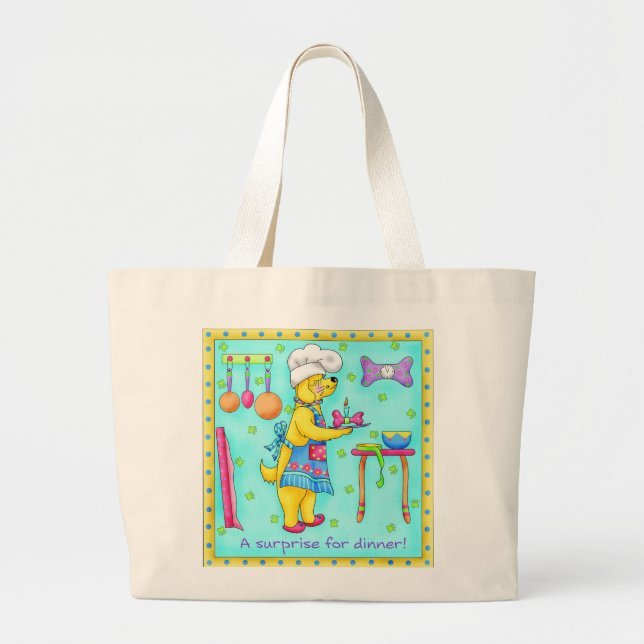 Hund Chef Tote Bag Jumbo Tygkasse (Framsidan)