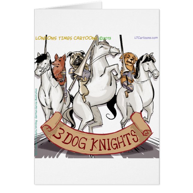 Hund Chivalry Funny Tecknad Hälsningskort (Framsidan)