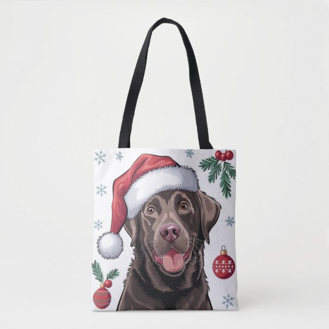 Hund Chocolate Lab Tote Bag Tygkasse (Framsida)
