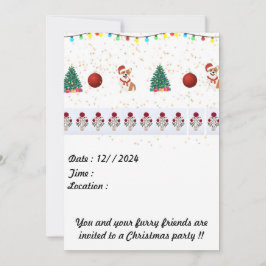 Hund christmas-inbjudan 5 x 7 spara datumet