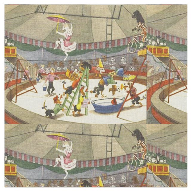 Hund Circus Fabric - Cutest Cottons & Linens - New Tyg (Närbild)