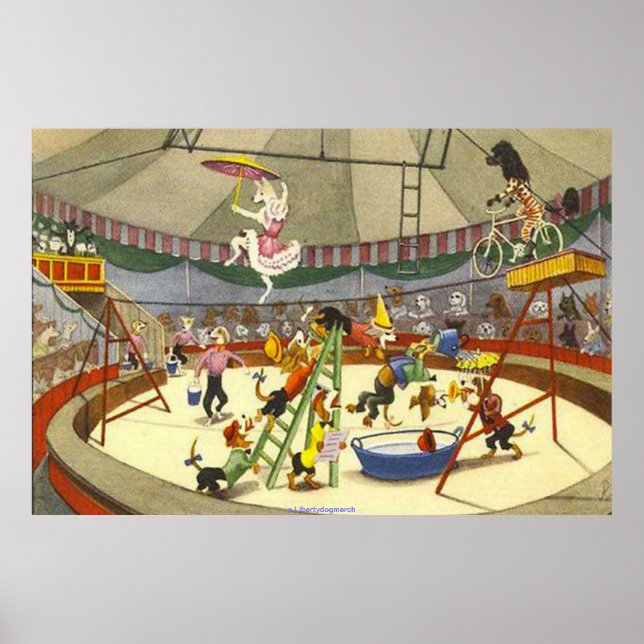 HUND CIRCUS - POSTER & KANVASTRYCK - WALL ART (Framsidan)