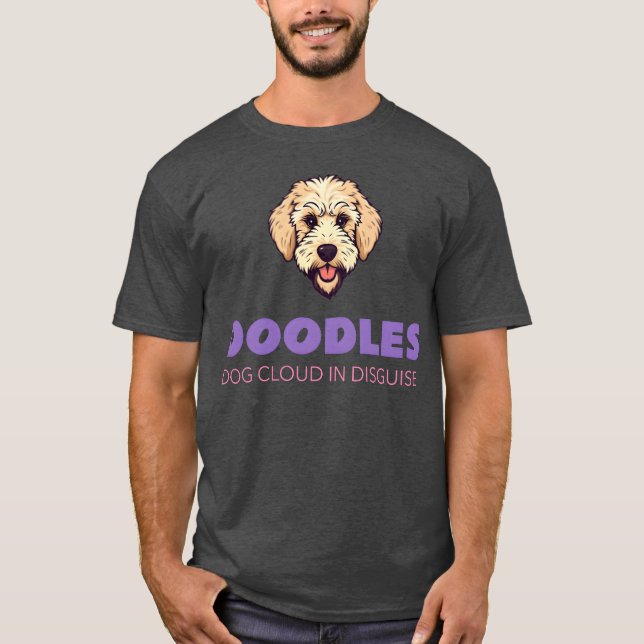 Hund Cloud in Disguise Doodle Hundar Labradle lust T Shirt (Framsida)
