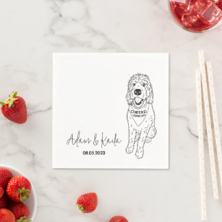 Hund Cocktail Drink Napkins Goldendoodle Pappersservett