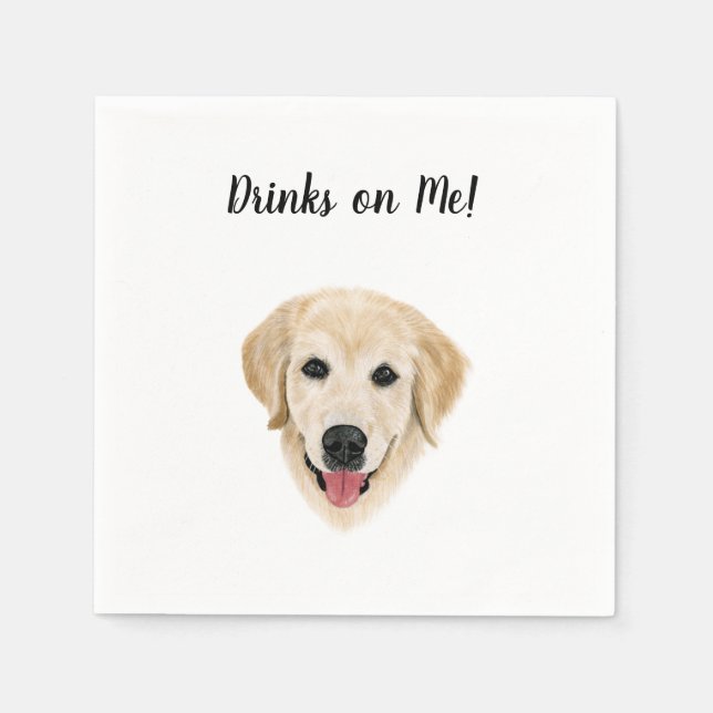 Hund Cocktail Napkins Pappersservett (Framsidan)