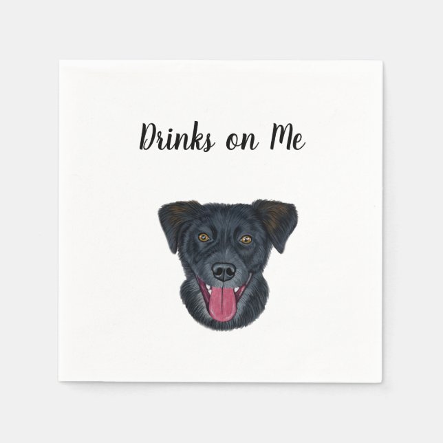 Hund Cocktail Napkins Pappersservett (Framsidan)