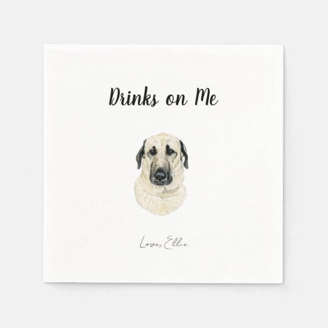 Hund Cocktail Napkins Pappersservett (Framsidan)