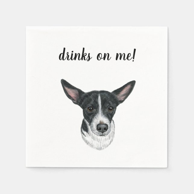 Hund Cocktail Napkins Pappersservett (Framsidan)
