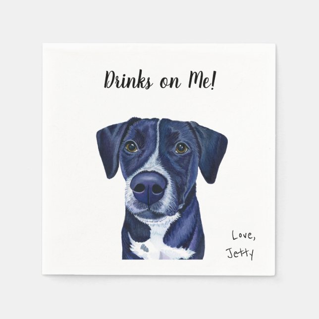 Hund Cocktail Napkins Pappersservett (Framsidan)