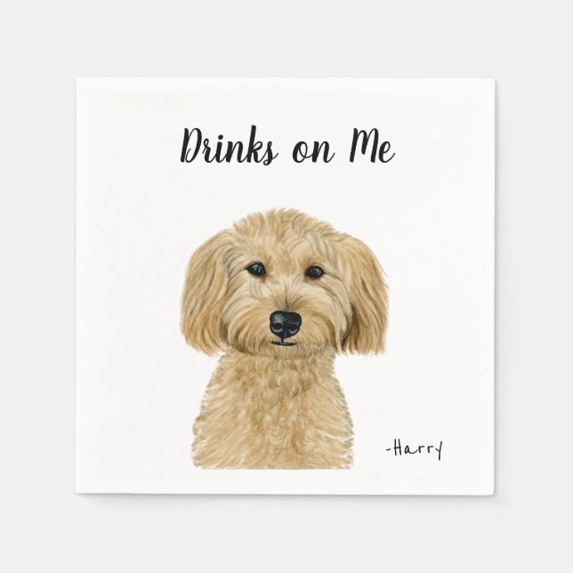 Hund Cocktail Napkins Pappersservett (Framsidan)