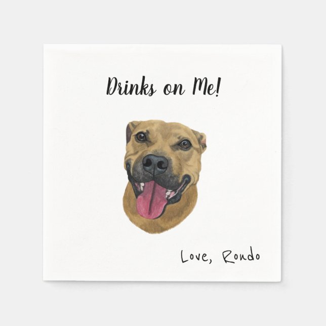 Hund Cocktail Napkins Pappersservett (Framsidan)