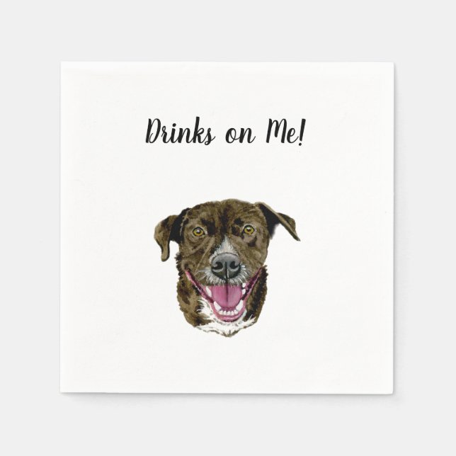 Hund Cocktail Napkins Pappersservett (Framsidan)