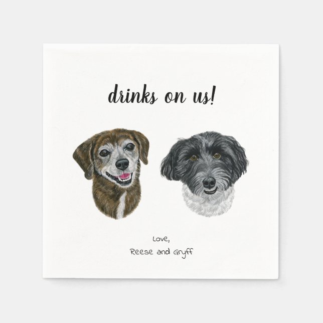 Hund Cocktail Napkins Pappersservett (Framsidan)