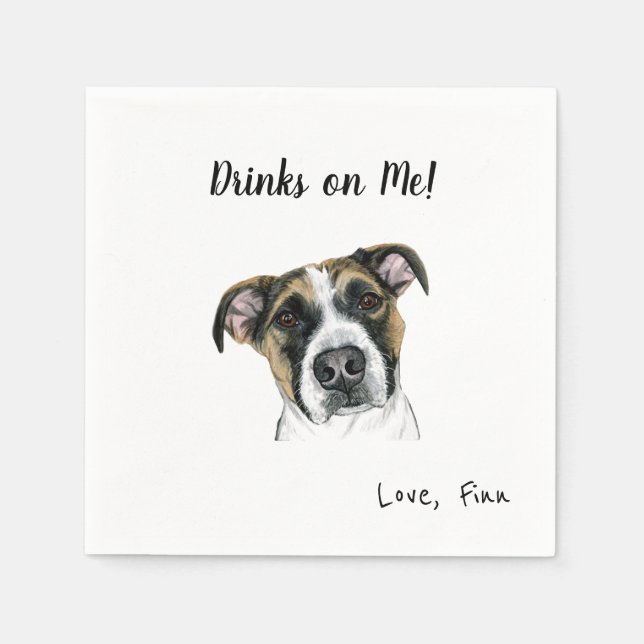 Hund Cocktail Napkins Pappersservett (Framsidan)