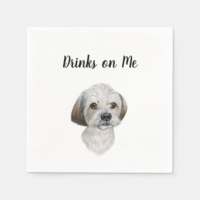 Hund Cocktail Napkins Pappersservett (Framsidan)