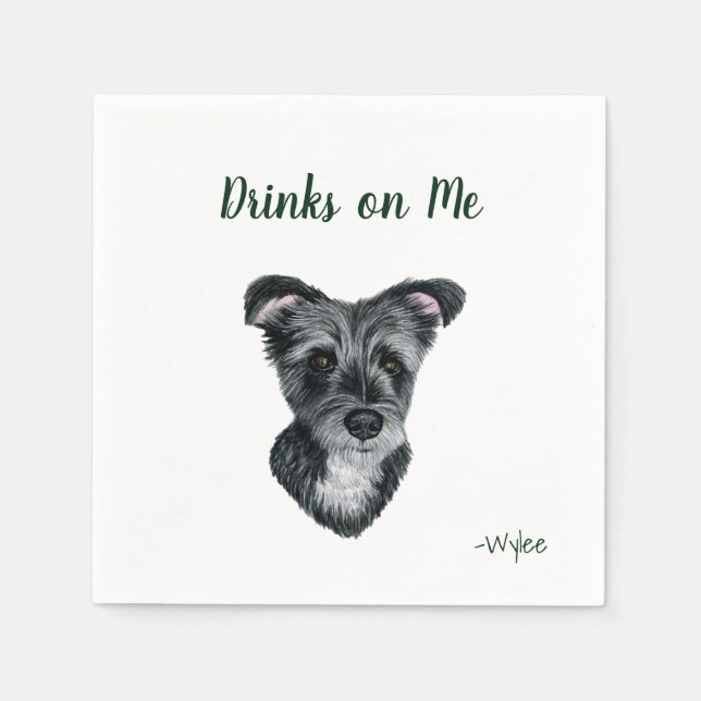 Hund Cocktail Napkins Pappersservett (Framsidan)
